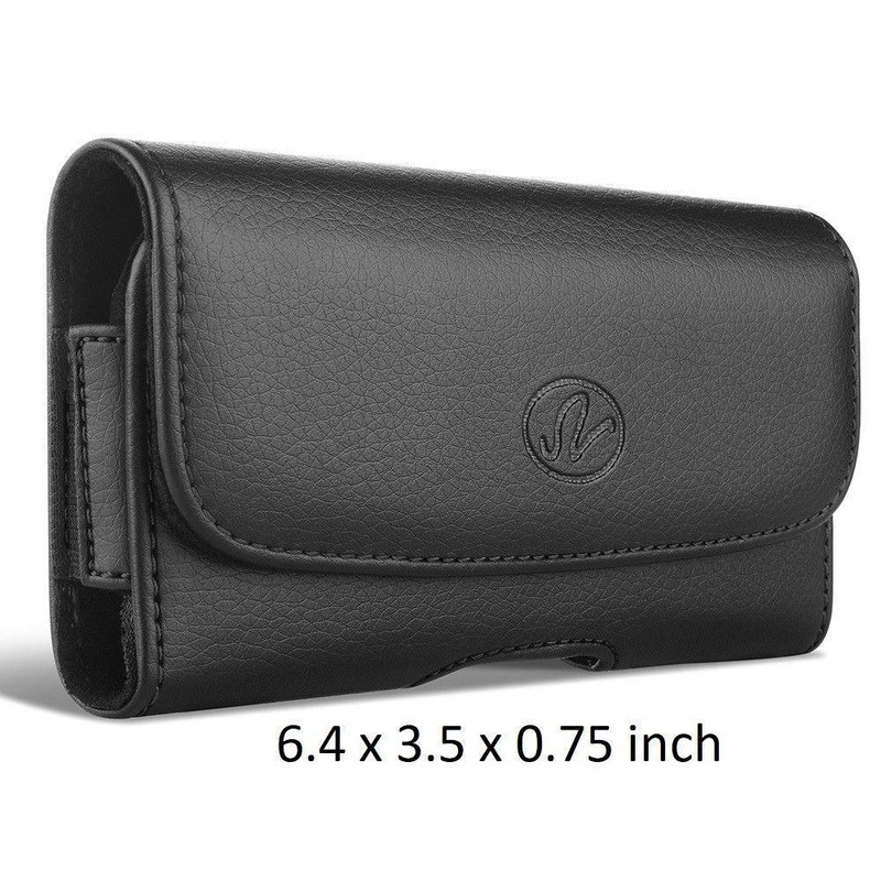 For Samsung Galaxy IPHONE LG HTC Leather Pouch Belt Clip Holster Fit Otterbox ON