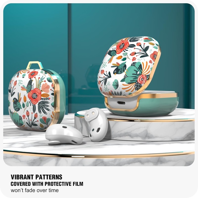 Mint Green Floral Case Cover for Galaxy Buds Pro 2/2/Live – Lightweight Design gallery