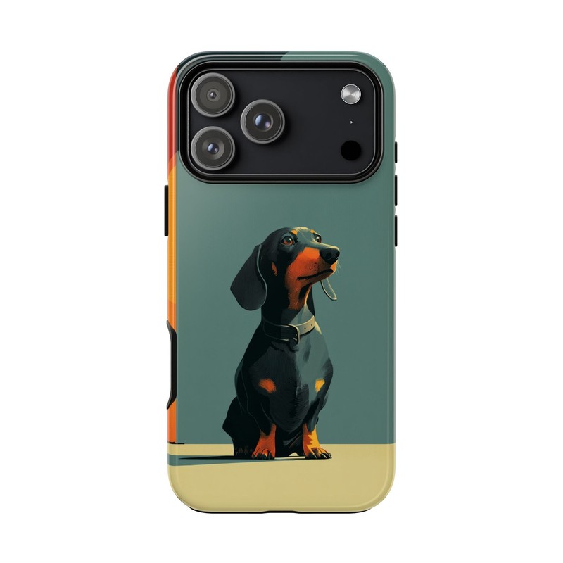 For iPhone, Galaxy, Pixel | Phone Case | Dachshund Vector Style Dog