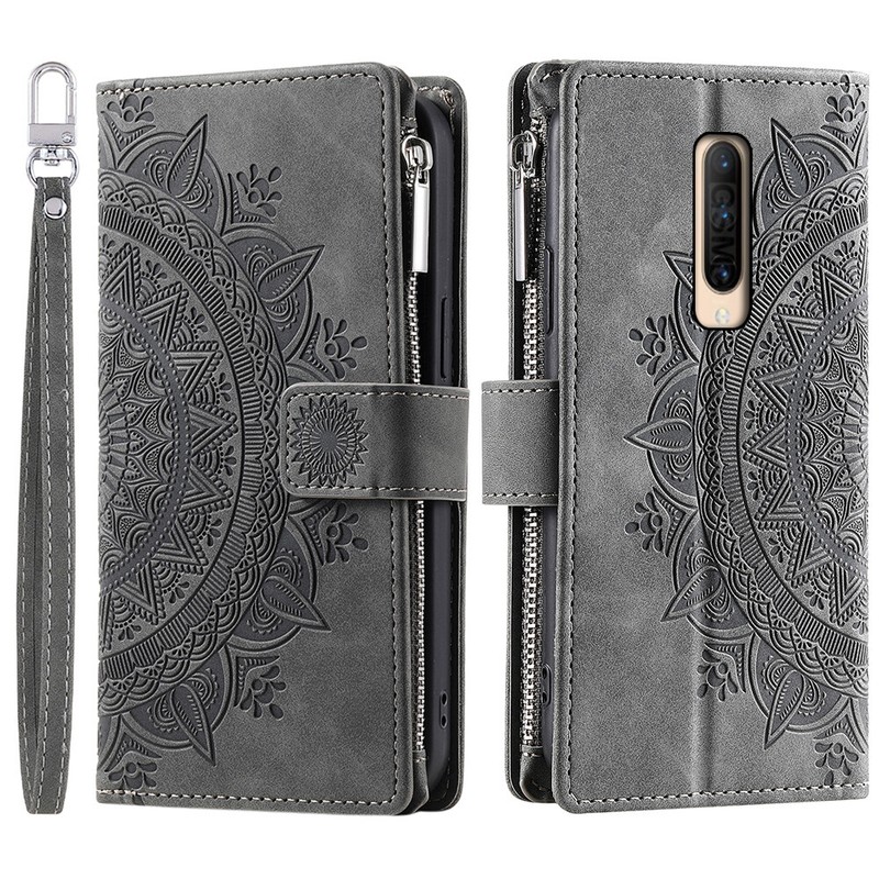 For OnePlus 7 Pro Case Datura Leather Zipper Card Slots Flip Wallet Pocket Cover