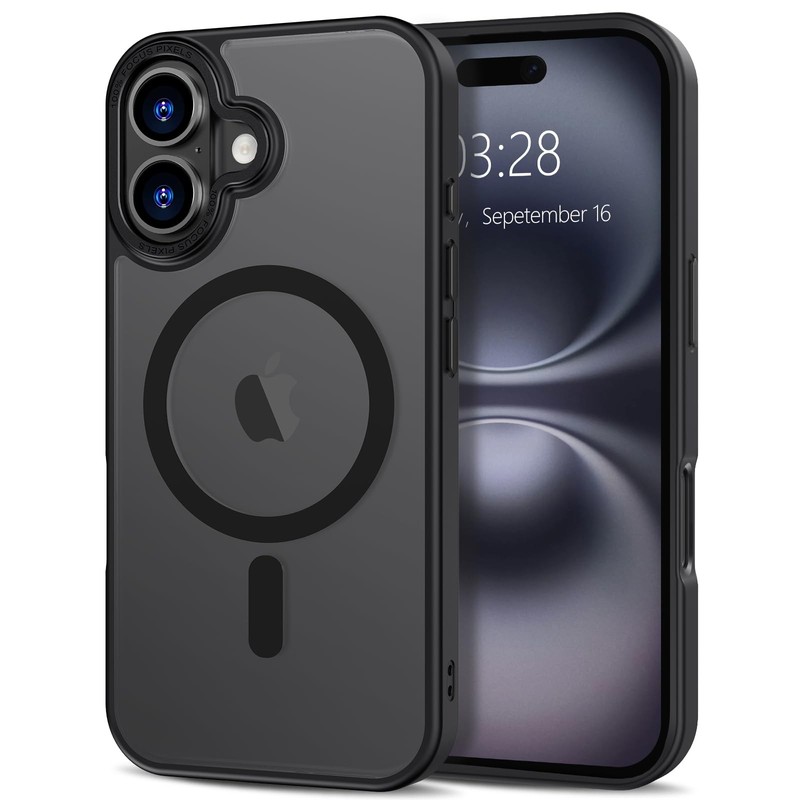 Anuck Case for iPhone 16 Magnetic Phone Compatible 16, Black