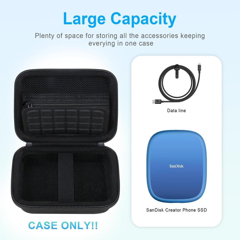 BOVKE Travel Case for SanDisk Creator Phone SSD 2TB 1TB External Solid State ... gallery