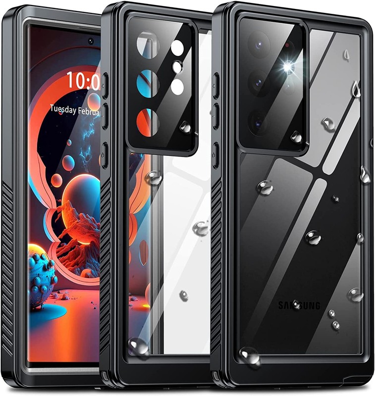Compatible With Samsung Galaxy S23 Ultra Case,Waterproof Case 6.8″ (Black)