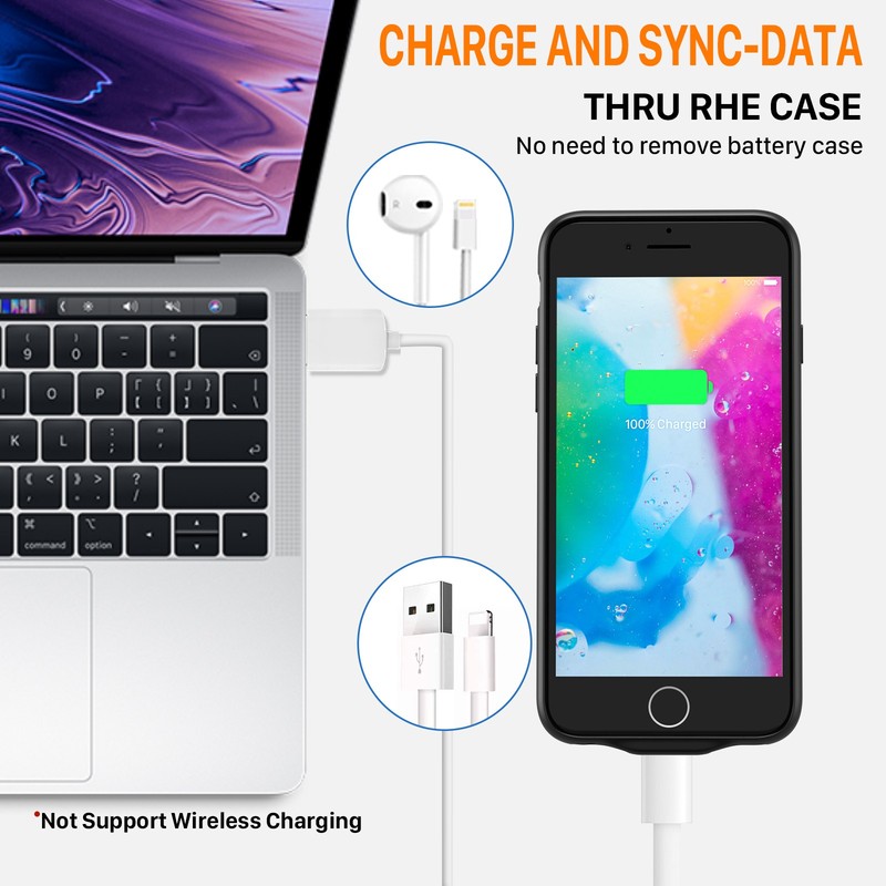 For iPhone 8 7 External Battery Case Fast Charger Power Bank Charging Cover gallery