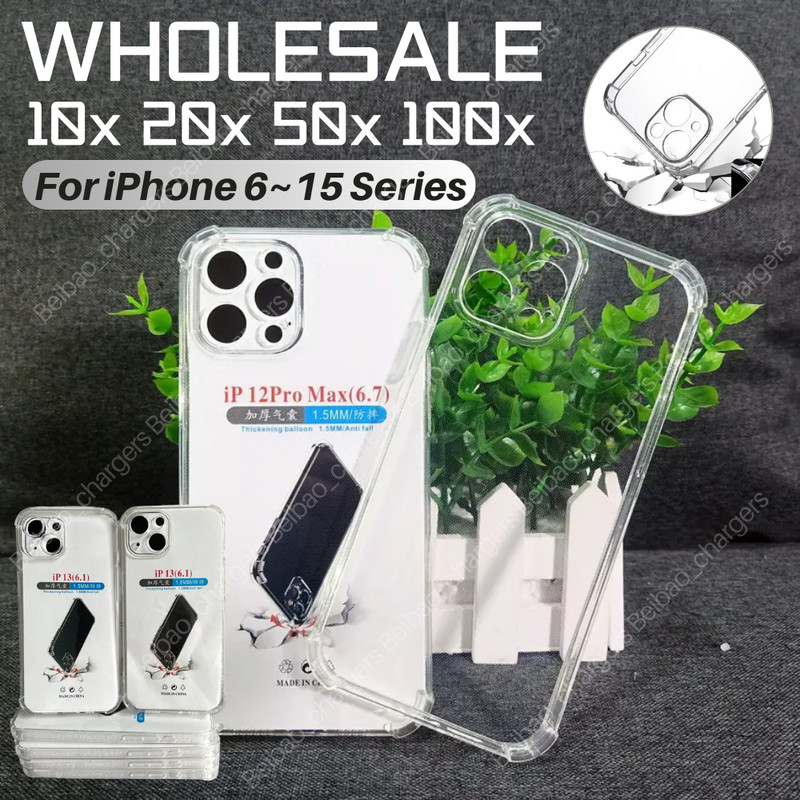 Clear Case Shockproof for iPhone 15 14 13 12 11 Pro Max Mini XS XR X 8 Cover Lot