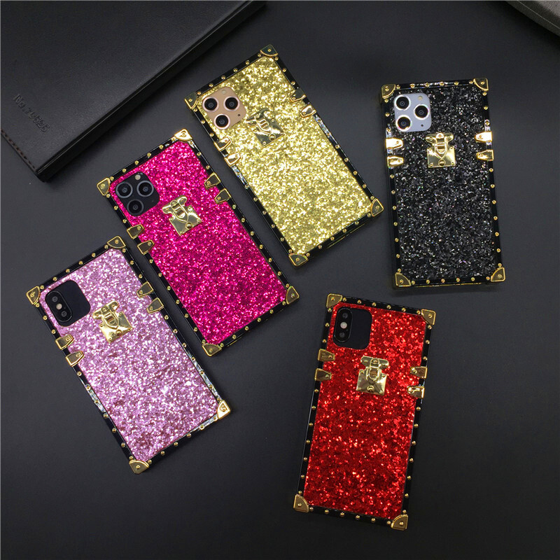 Luxury Bling Glitter Square Case for Samsung A51 A50 A71 A11 A10 A20 A21 A30 A9