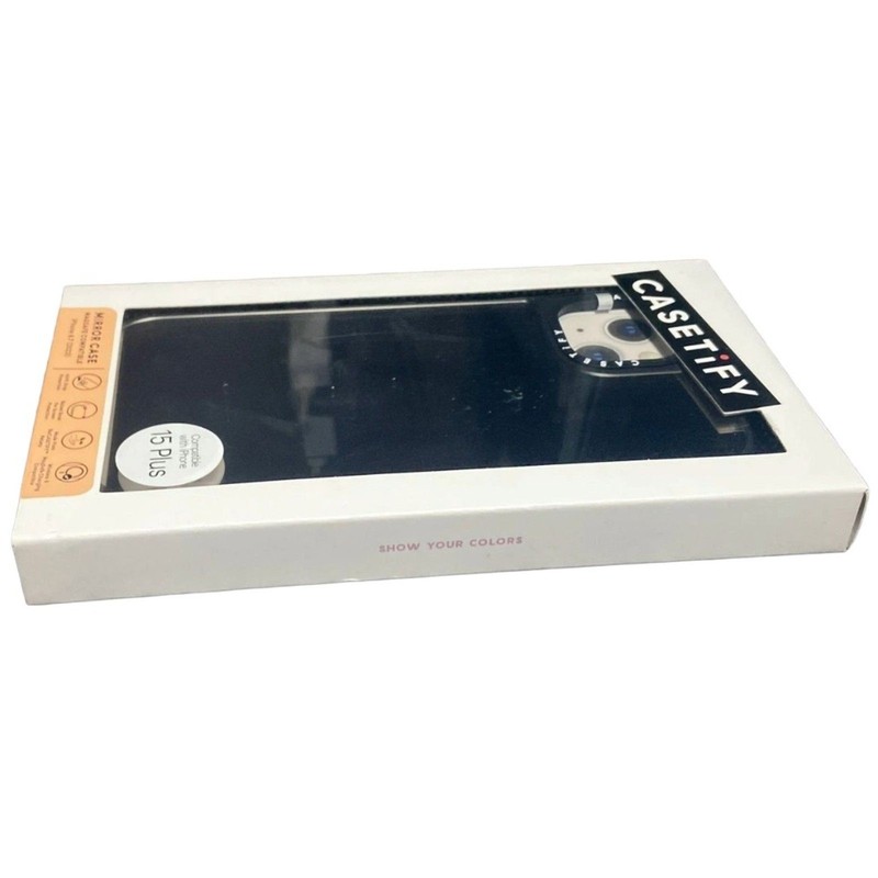 CASETiFY iPhone 15/14 Plus MagSafe Mirror Case Silver Black Bumper Cover NEW gallery