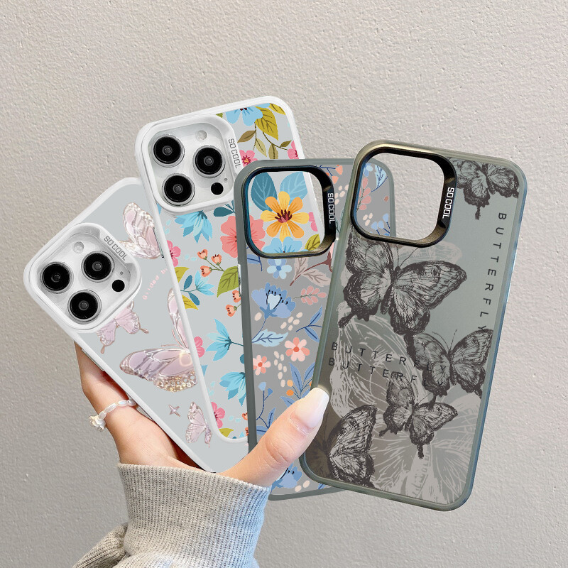 For iPhone 15 14 Pro Max 13 12 11 XR Laser ShockProof Butterfly Phone Case Cover gallery