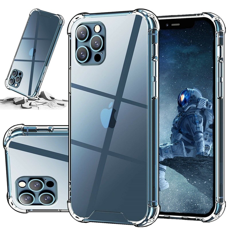 Storm Buy Transparent Clear Back Cover Case For iPhone 12 Pro Max Blue-Clear