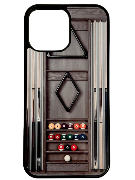 Billiard, Pool, Cues, Racks, iPhone rubber case. Glossy Sublimated Print