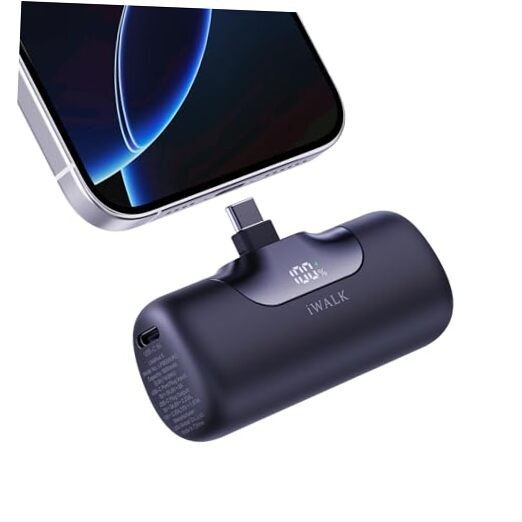 Portable Charger 5500mAh Next-Gen Small Power Bank 22.5W Fast Charging Black