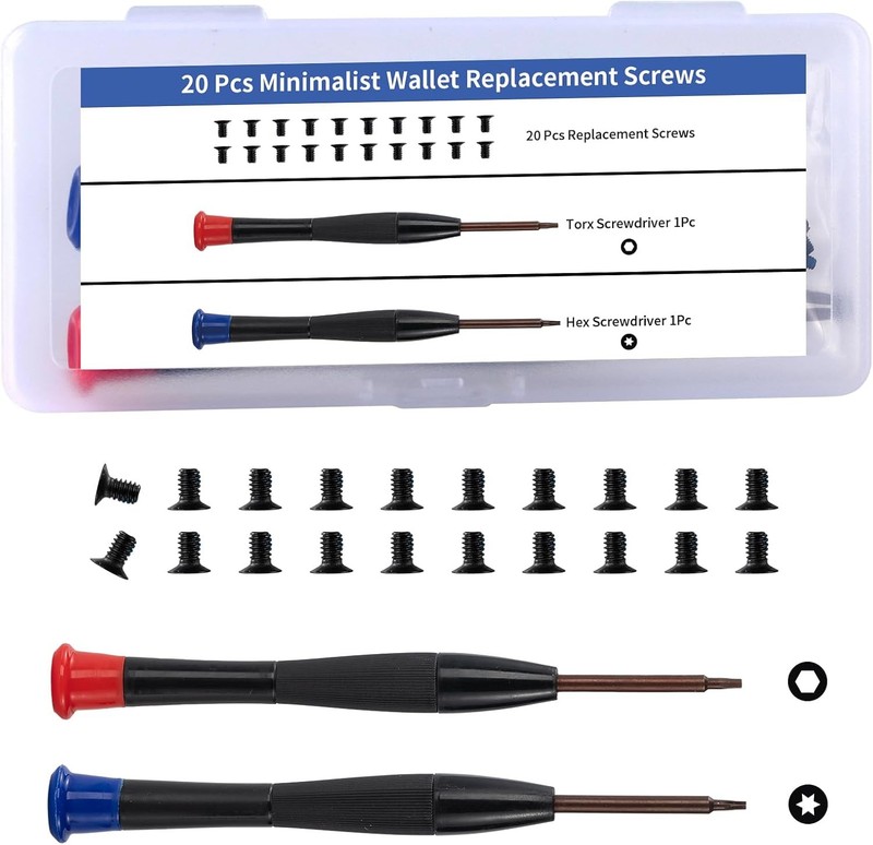 Screws Replacement Compatible with Ridge Wallets for Men, 22 Pcs Upgraded Wallet