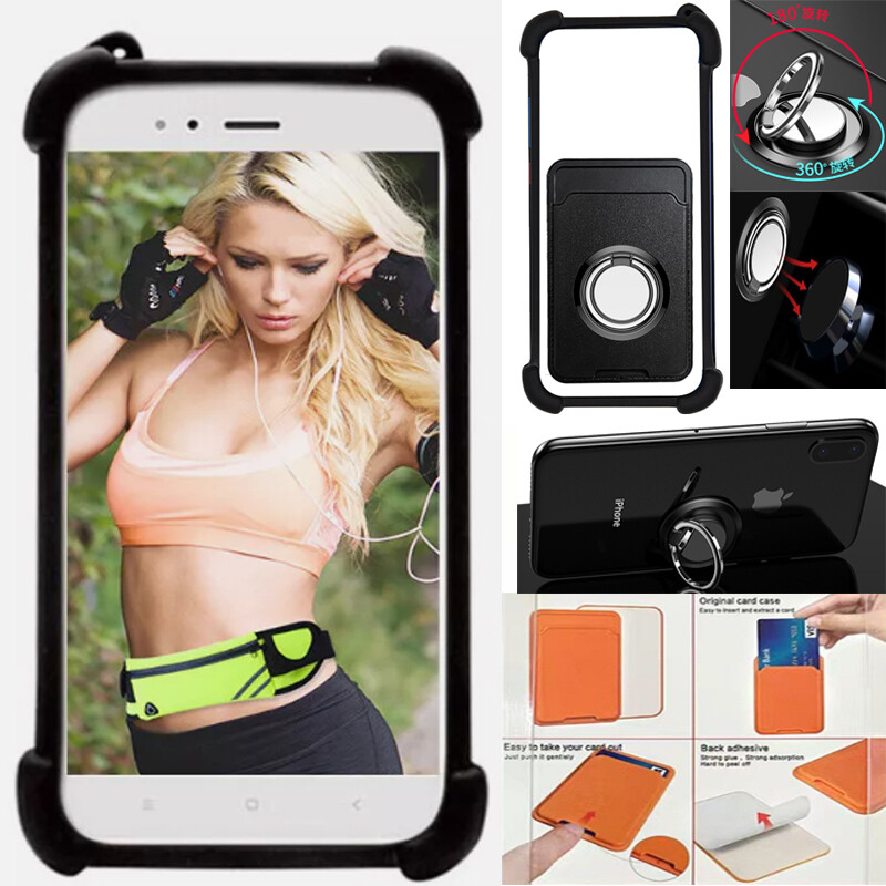 For FOSSiBOT S1 5G protective Stretchable silicone frame+card bag+ring holder gallery