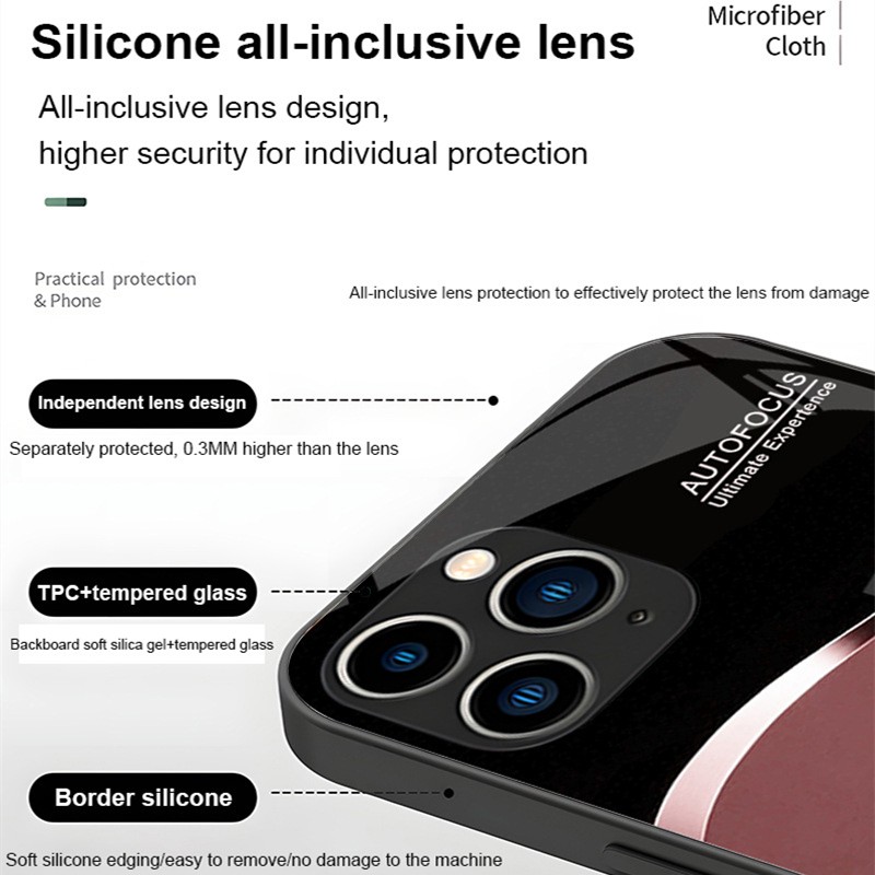 Diamond Heart Ring Tempered Glass Case, Shockproof Anti-Drop Case for iPhone 17 gallery