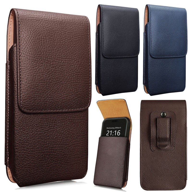 Cell Phones Vertical Carrying Leather Pouch Case Cover With Belt Clip Holster