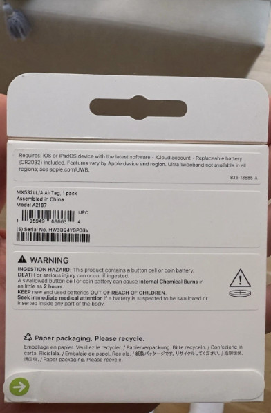 Apple AirTag Bluetooth GPS Tracker Silver MX532AM/A A2187 For iPhone & iPad gallery
