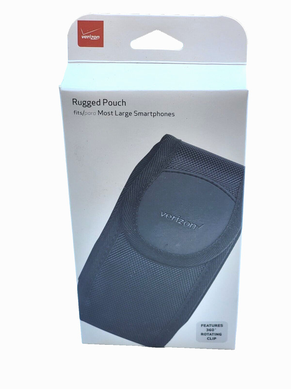 LOT OF 6 VERIZON RUGGED POUCH, RUGBAGLGBLK3, DURABLE NYLON, ROTATING CLIP, NEW gallery