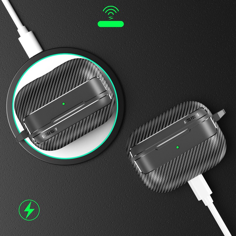 Case For Apple Airpods 1/2/Pro/3rd/4th Carbon Fibre Texture Shockproof Cover gallery