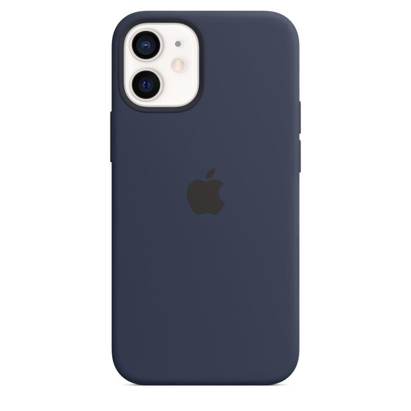 Genuine / Official Apple iPhone 12 Mini Silicone MagSafe Case - Deep Navy (Blue) gallery