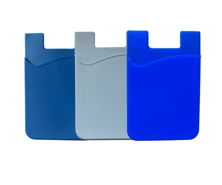 Phone Wallet Stick-On-Multi-Purpose Silicone Card Holder,Blue+NavyBlue+Grey 3Pcs