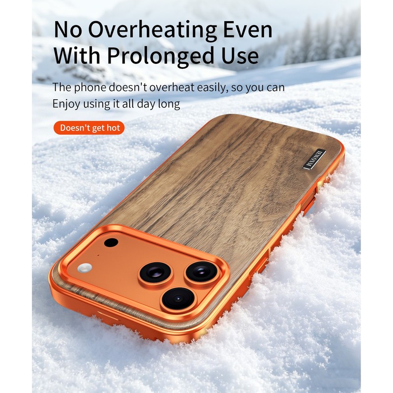 For iPhone 17 Pro Max/17 Pro Magnetic Wood Grain Case Shockproof Mag Safe Cover gallery
