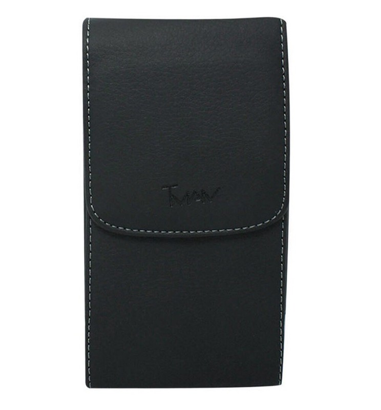 Black Vertical Leather Case with Belt Clip Pouch Holster 4.37 x 2.04 x 0.68 inch