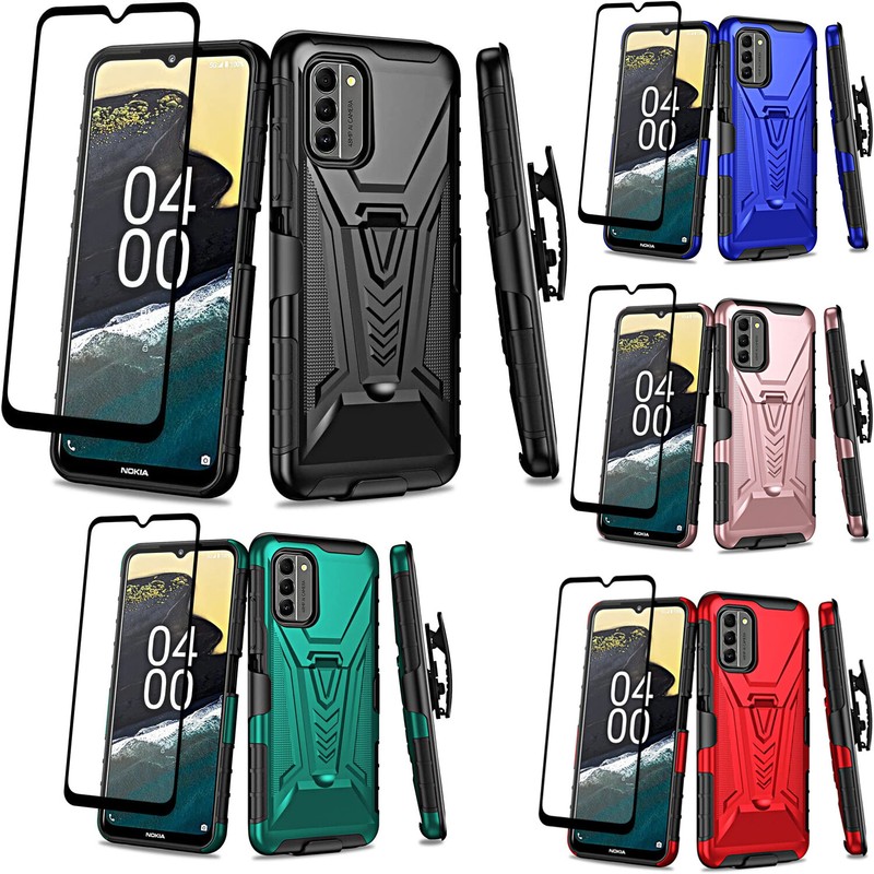 For Nokia G400 5G Case w/ Temper Glass Holster Kickstand Shockproof Phone Cover