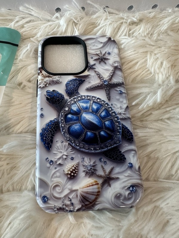 iPhone 14 Pro Ocean Turtle Sea Life Multicolor Pattern Hard Back Case Cover