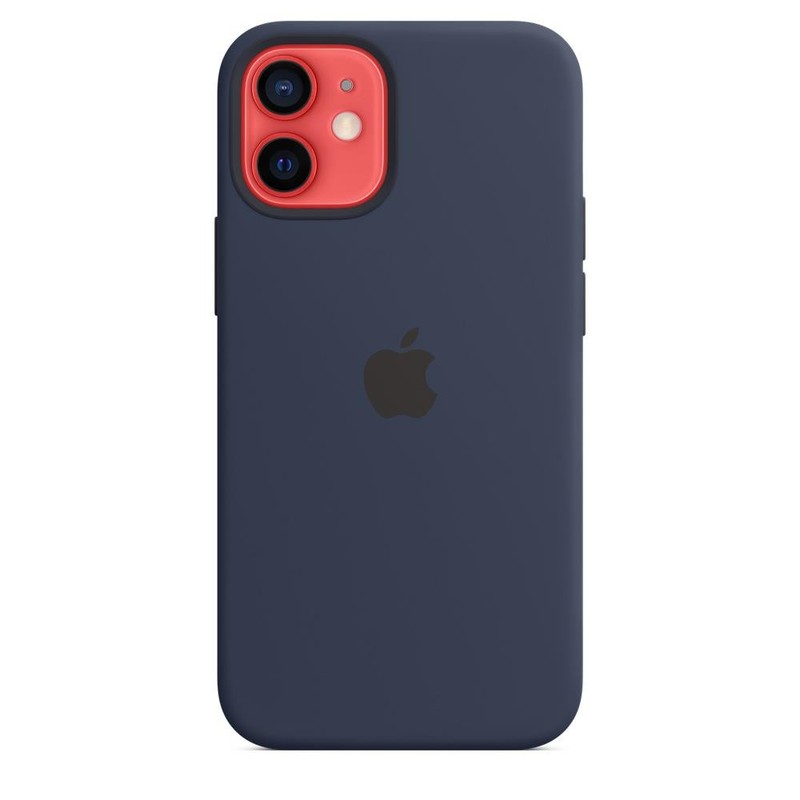 Genuine / Official Apple iPhone 12 Mini Silicone MagSafe Case - Deep Navy (Blue) gallery