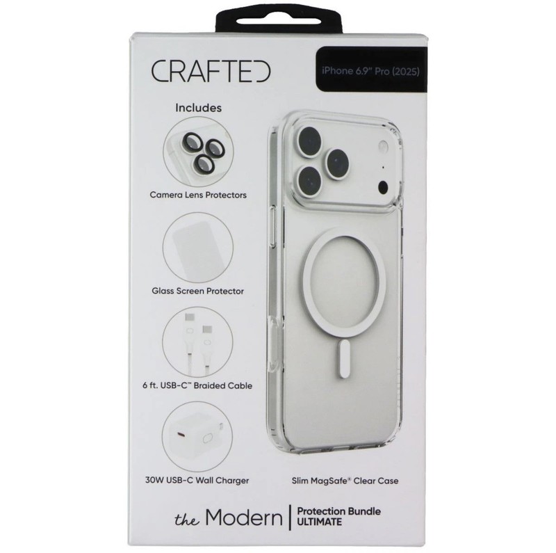 Crafted Modern Protection Bundle for Apple iPhone 17 Pro Max – Clear