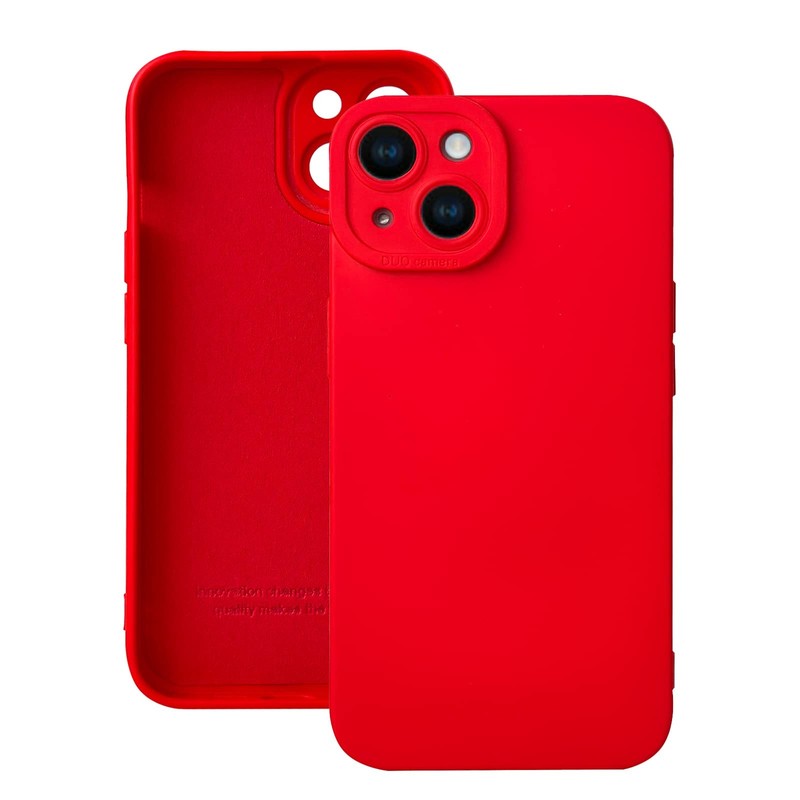 for iPhone 14 Case, Red Silicone TPU Rubber Back Cover Case Compatible for iP...