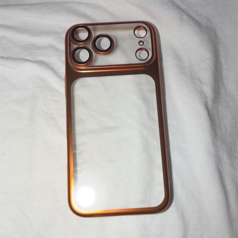 Clear Bronze Transparent Rigid Plastic Fitted Case for iPhone 17 Pro Max
