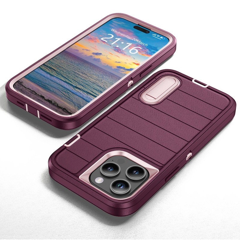 For Apple iPhone 15 Pro Max/15 Plus 3in1 Heavy Duty Case Cover / Tempered Glass gallery