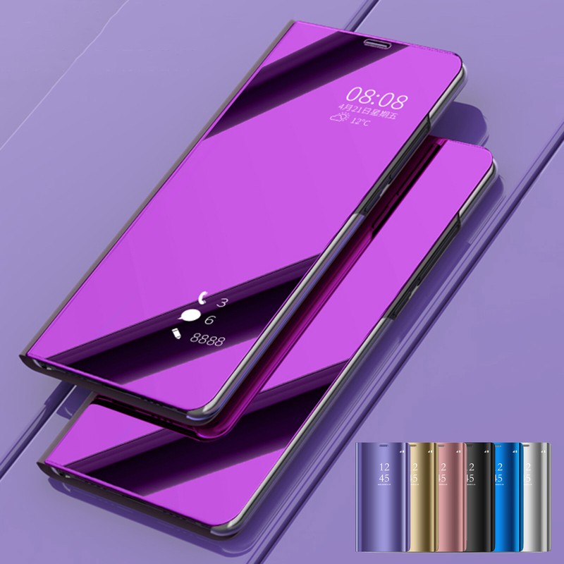 For Samsung S24/S23/S22/S21/S20/S10 S-view Mirror Smart Flip Stand Case Cover