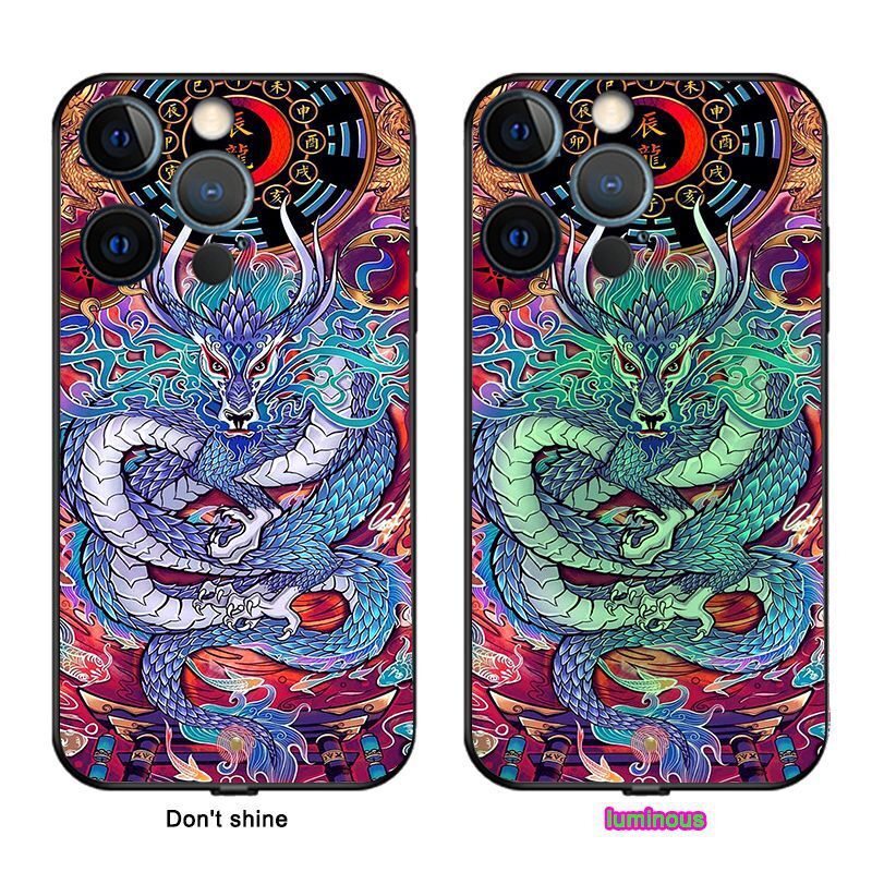 LED Light up Dragon Induction Phone Case Cover For iPhone 11 12 13 14 15 Pro Max gallery