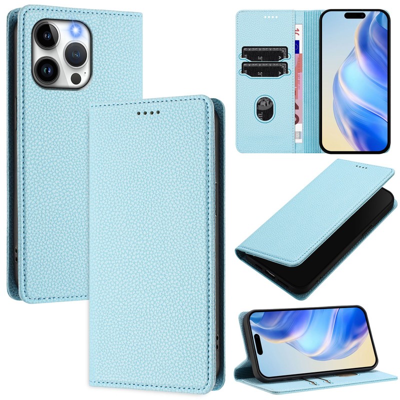 Magnetic Wallet Case For Various Phone Flip Stand Hot lychee grain Leather Cover