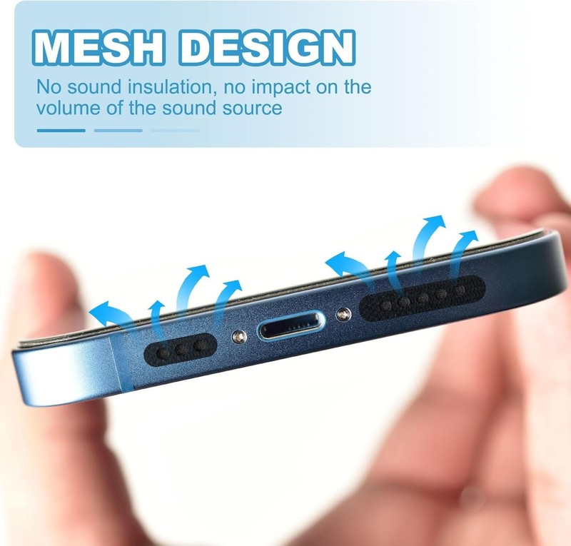 Thin and Light 40 Pcs Phone Dustproof Stickers - Red Speaker Covers 0.87"x0.28" gallery