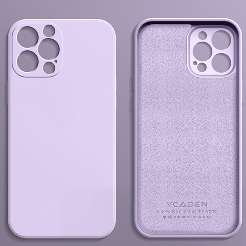 For iPhone 14 13 12 11 Pro Max Slim Liquid Silicone Case with Microfiber Lining