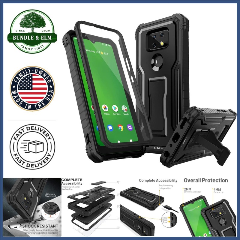 Impact Resistant Phone Case for Cricket Ovation 2 with Wireless Charging Support