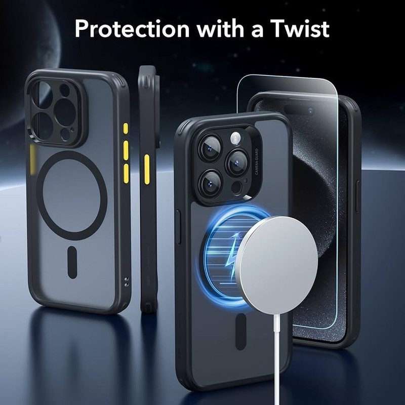 iPhone 15 Pro Case Translucent Matte Case Compatible with MagSafe Military Grade gallery