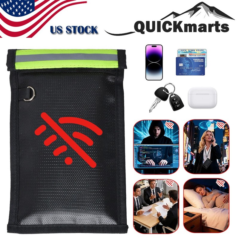Faraday Bags Phone Anti-Tracking Pouch 5G WiFi EMF GPS RFID Blocker Protection
