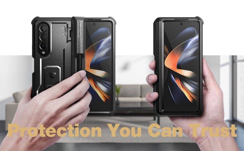 Dexnor for Samsung Galaxy Z Fold 4 Case Heavy Duty Rugged Cover with Kickstand gallery