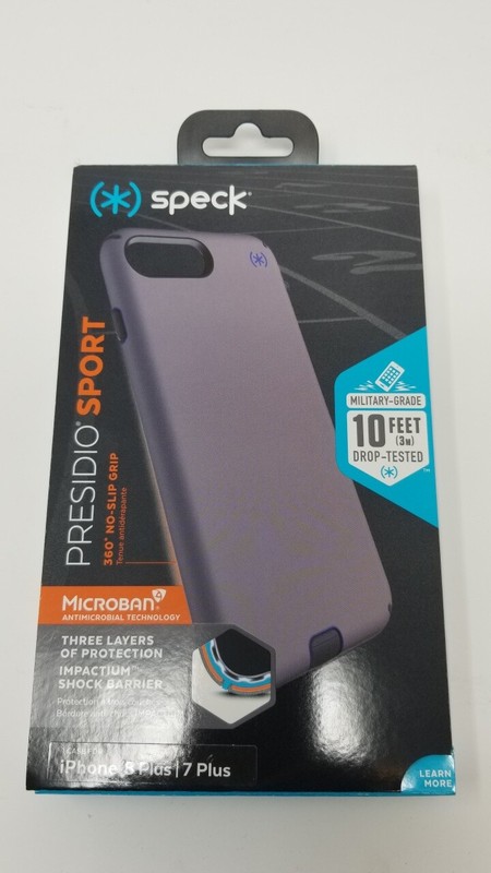NEW Speck Presidio Sport Case iPhone 8 Plus 7 Plus – GUNMETAL GREY COBALT BLUE