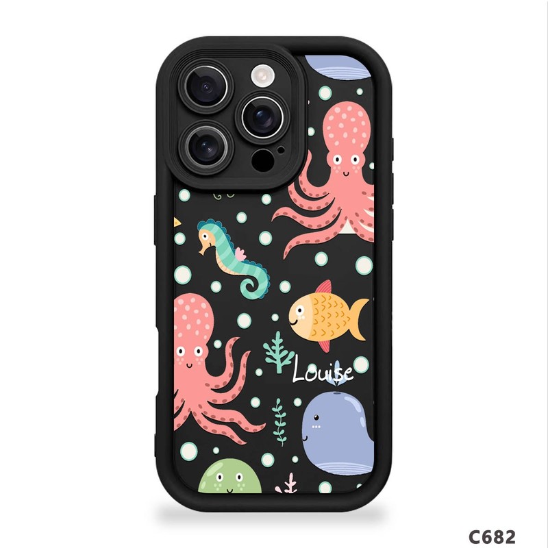 Custom Cover Underwater Animals Design Case For iPhone 16 15 14 13 12 17 Pro Max