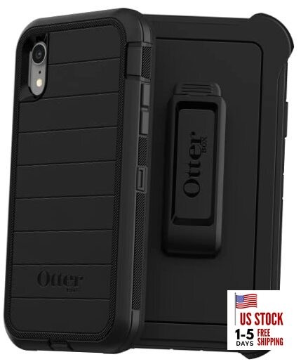 iPhone XR Defender Series Case – Rugged & Durable, with Port Protection, Black