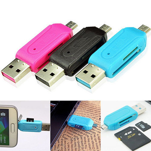 2-in-1 Micro USB 2.0 OTG Adapter + Micro SD TF Card Reader for Android Cellhones