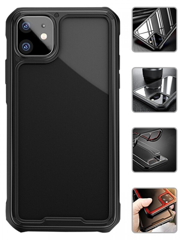 Hard PC + Flexible TPU Frame [Shock-Absorbing] for iPhone 11 Case – transparent