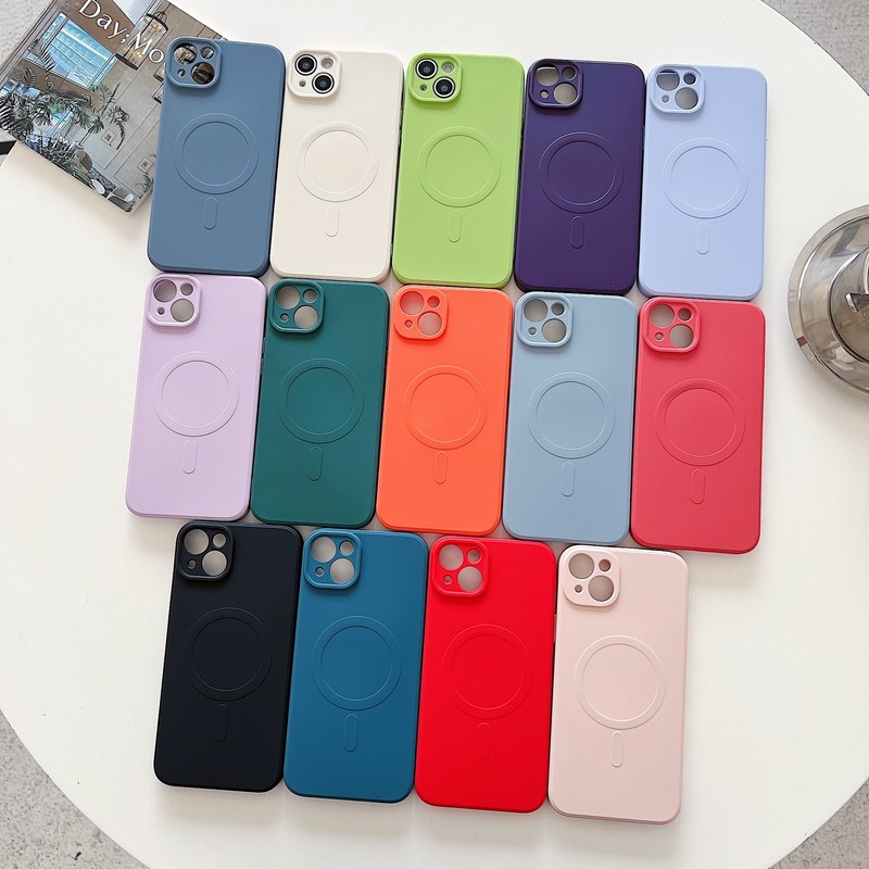 For iPhone 15 14 13 12 11 Pro XS Max Mag safe Soft Silicone Case Hybrid Cover gallery