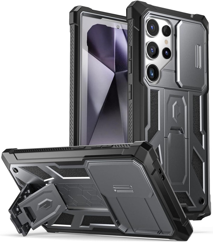 For Samsung Galaxy S24 Ultra Case S25 Ultra 5G Poetic Kickstand Built-in Screen