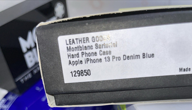 $170 MSRP - Montblanc iPhone Case 13 Pro 129850 Denim Blue Hard Case gallery